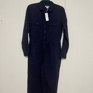 OuterKnown Womens S.E.A Long Sleeve Jumpsuit Coveralls NWT Dark Navy Blue